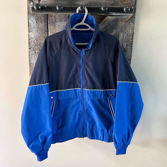 Men's Vintage Sun Ice Full Zipper Jacket Royal Blue & Navy - Picture 1 of 5